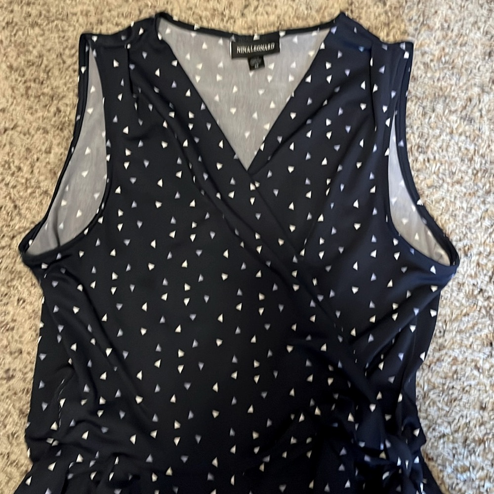 Nina Leonard drape jumpsuit, wide leg, M